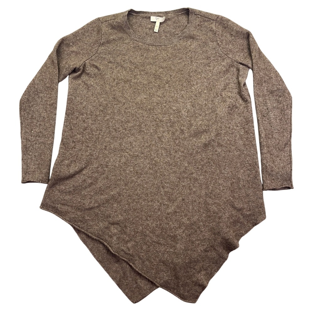 Joie Asymmetric Hem Sweater Wool Cashmere Blend Brown Tunic XXS Barn‎ CowGirl